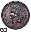 1893 Indian Head Cent Penny, BU, Deep Chocolate Brown Color W/Some Rd