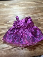 Build A Bear Workshop Pink Purple Dress Flowers Clothes Costume Outfit BAB