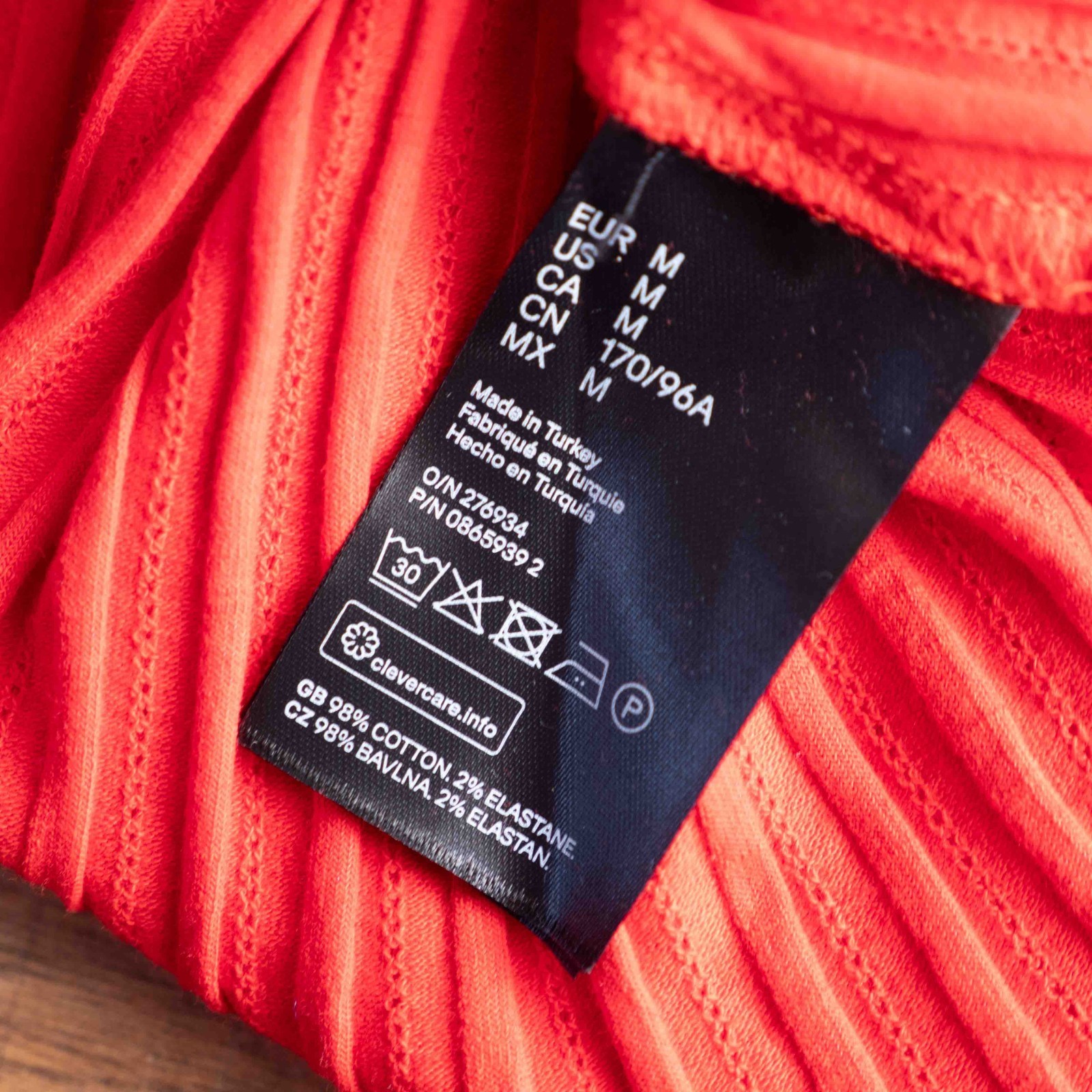 H&M Red Ribbed Style Long Sleeve M Top New With Tag RRP £9.99 image 8