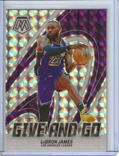 2023-24 Panini Mosaic - Give and Go LeBron James #3 Mosaic Prizm