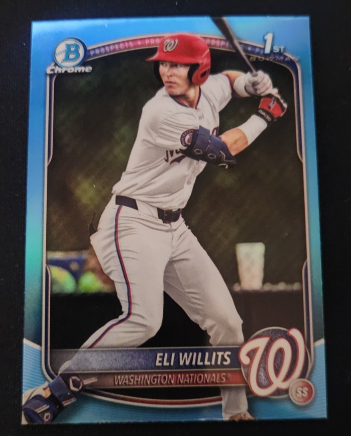 2025 Bowman Draft Eli Willits Chrome Sky Blue Refractor 1st #BDC-1 Nationals