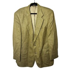 Brooks Brothers Mens Herringbone Tweed Blazer Olive Green Made in USA Union Made