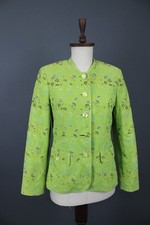 Habsburg Kleider Green Floral Cotton Blend Single Breast Blazer Jacket Sz M