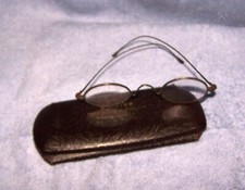 Antique Thin Wire-Rimmed Eyeglasses With Case Late 1800's Baltimore, MD