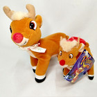 RUDOLPH Red Nosed Reindeer Pair of Plush 1999 Medium & Small Christmas X-Mas