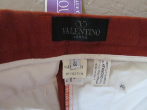 VTG Valentino Jeans Orange Men's Sz 50 /34 L Dress Trouser Pant Flat Front ITALY - Picture 4 of 5