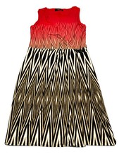 Nine West Womens Sleeveless Bodycon Dress Sz 8 Multicolored Geometric Print