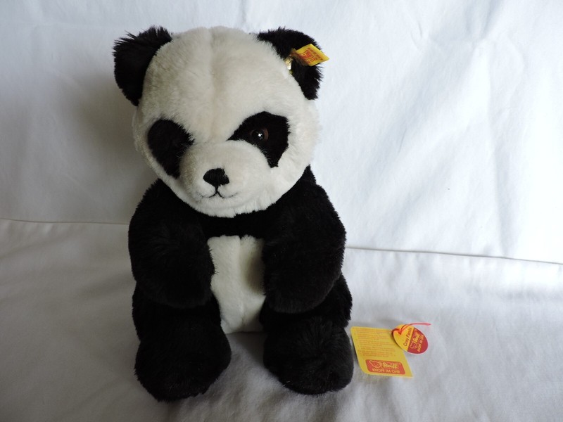 Cosy Panda Steiff Plush Bear with Button and Tag in Ear and Paper Tag-NOT Attach