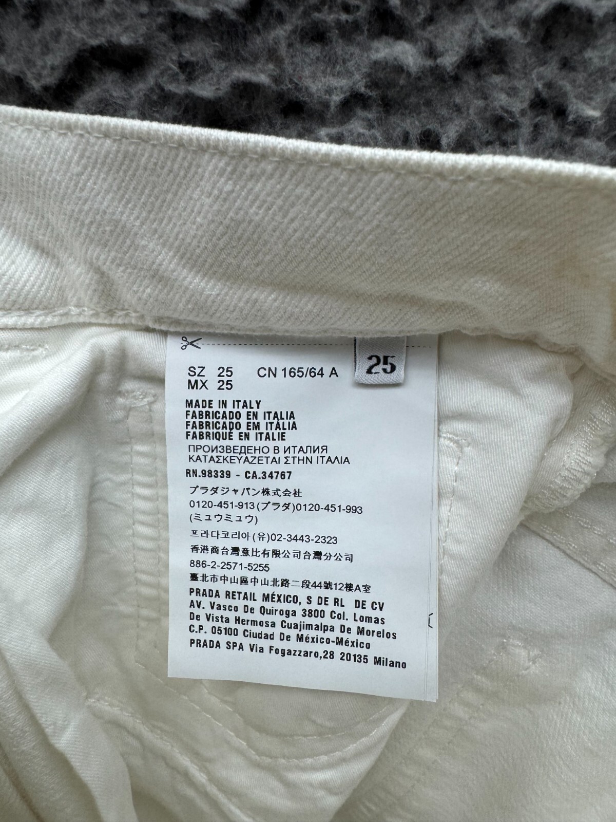 Prada Womens Ivory High Rise Minimalist Classic wide leg flare Fit Jeans Size 25 thumbnail 13