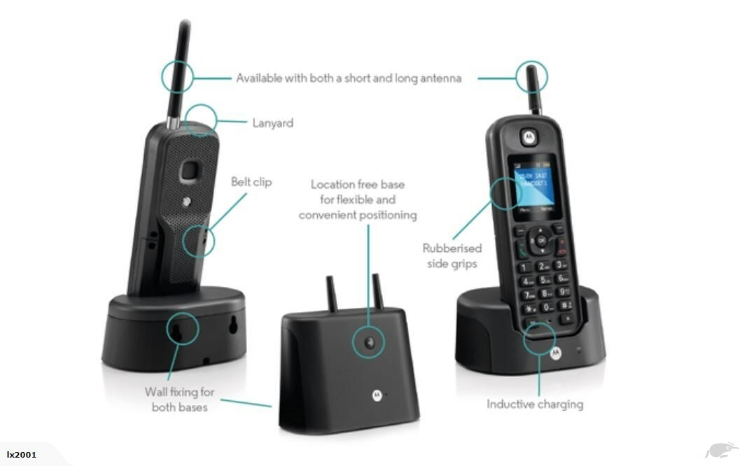 Motorola 0211 Rugged Waterproof 1/2 Mile Long Range Commercial Cordless