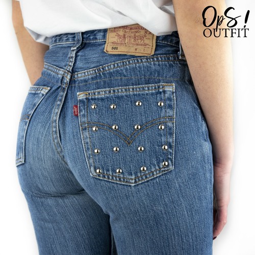 LEVIS JEANS DONNA LEVI'S VINTAGE CON BORCHIE CARAMELLA CANDY LEVIS VITA  ALTA | eBay