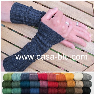 Wrist Warmers Pure Alpaca DeColores Men's Arm Warmers Wrist Warmers Without Thumb Hole