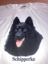 Vintage NOS Schipperke. Single Stitch  Screen Stars Best, White Large   USA.