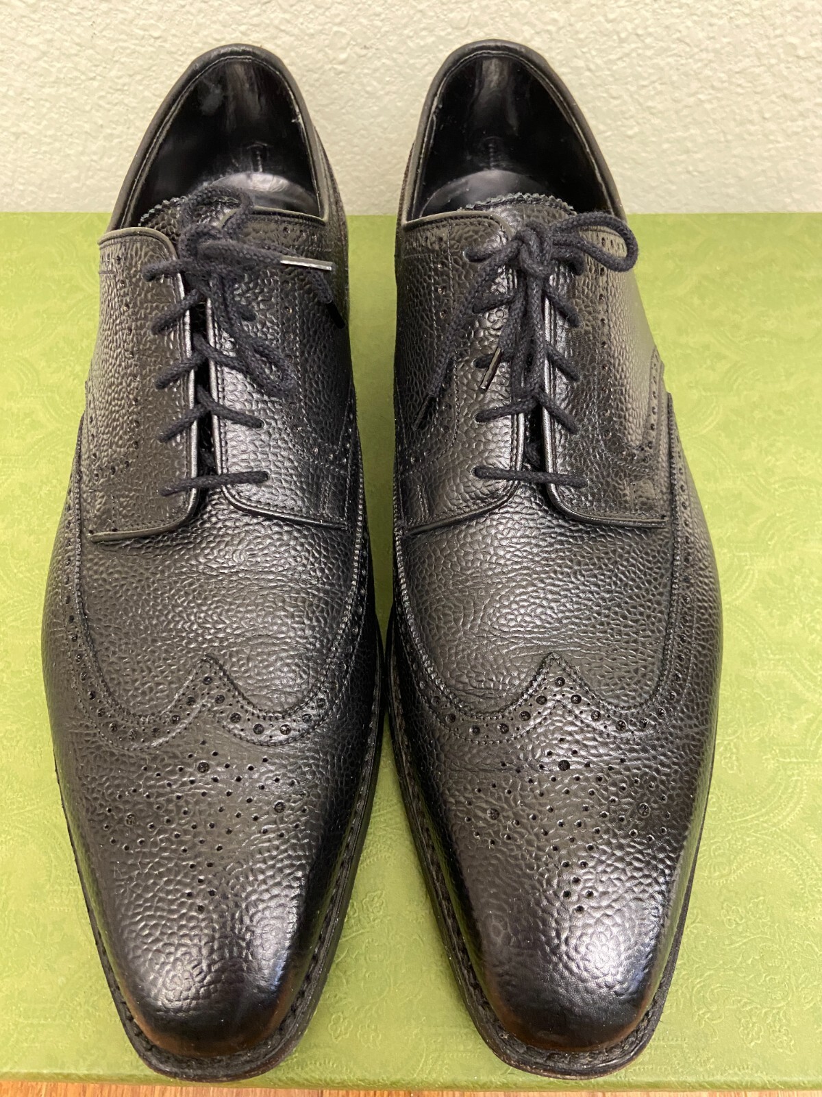 SAOLA George Cleverley pelle nera Derby Oxfords Brogues da uomo taglia UK 11 US 12
