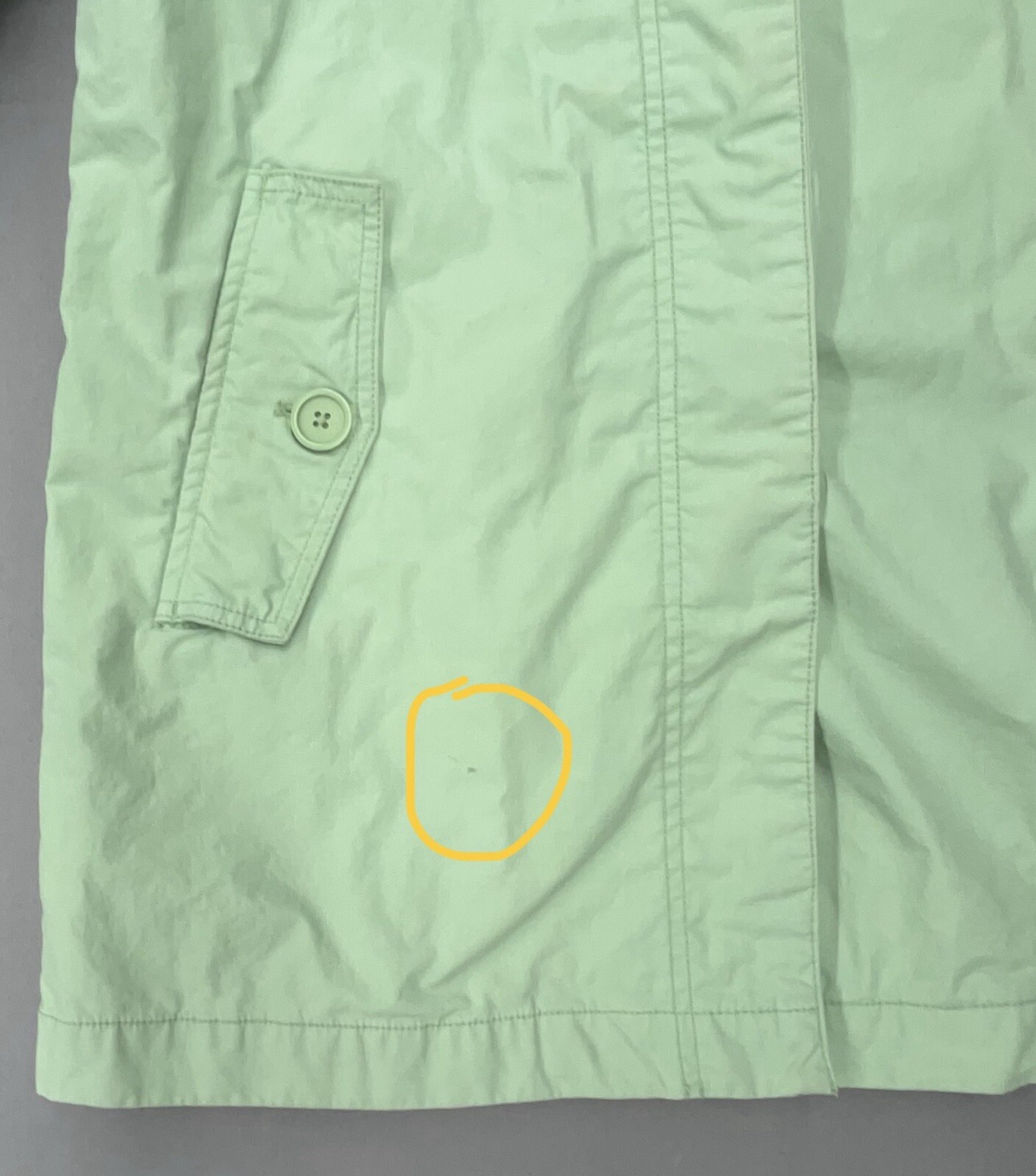 Gap Rain Trench Coat Women M Green Cotton Pockets Lined Preppy Old Money Jacket