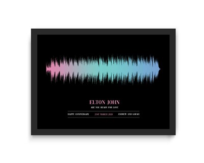 Personalisierter Soundwave individueller Musikdruck/Jubiläum/Verlobungsgeschenk Geschenk