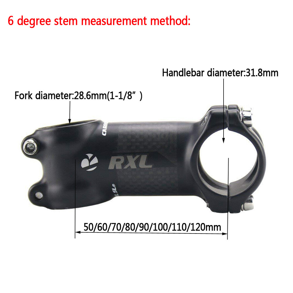 Stelo in carbonio pieno, nero opaco, finitura lucida, 28.6mm, 6