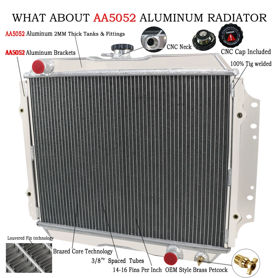 3 ROW Aluminium Radiator For Holden Rodeo TF 2.8L TURBO DIESEL 1988-1997 MT - image 3 of 4