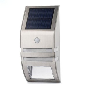 LED Lumières solaires acier Motion Sensor Mur Lumière IP44 Lampe de clôture extérieure de jardin