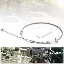 24" Universal Braided Throttle Gas Cable Kit Swap Fuel Line Kit Stainless Steel