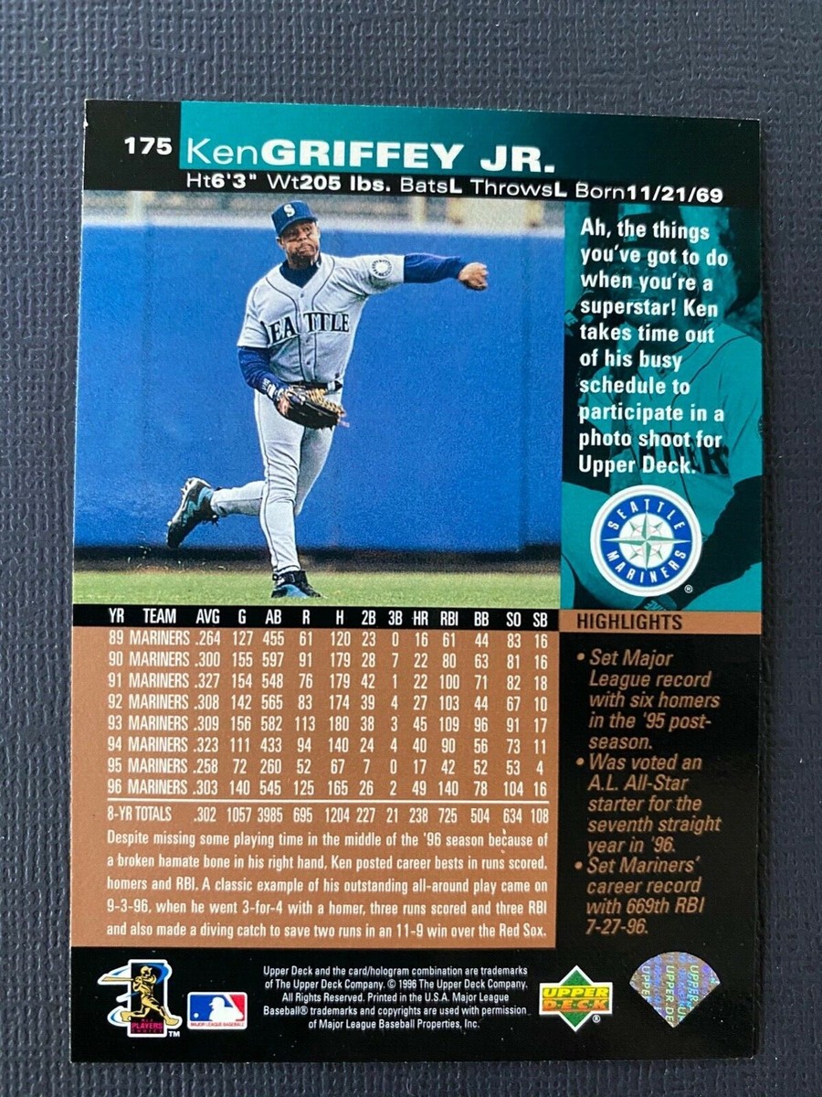1996 Upper Deck Ken Griffey Jr #175 Seattle Mariners card. | eBay