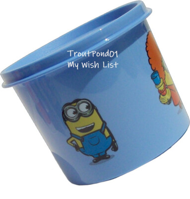 Tupperware Minions Snack Set Blue 20 oz Canister Packables Oyster