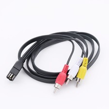 USB 2.0 A Female to 3 RCA Male Video AV Cable Lead PC TV Aux Audio Video Adapter