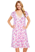 JEFFRICO Nightgowns For Women Short Sleeve Soft Sleepwear Comfy Nightshirts NEW