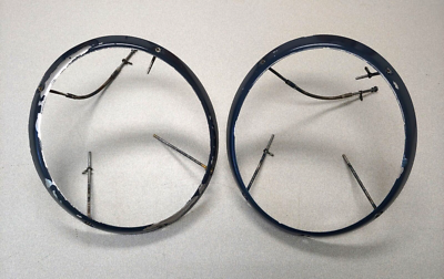 #ad #ad NICE PAIR USED ORIGINAL PORSCHE 911 BOSCH H1 HEADLIGHT PAINTED CHROME TRIM RINGS $175.00
