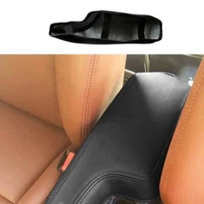 Black Leather Fit For Honda Fit Central Console Armrest Box 2014-2020 Cover Trim