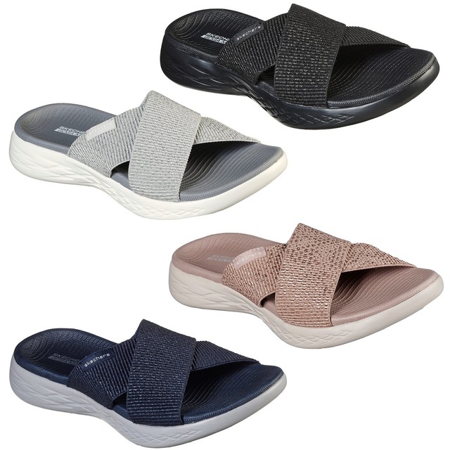 Skechers On The Go 600 - Glistening Sandals Summer Goga Slides Flip Flops Womens | eBay