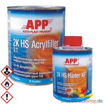 2K HS Acrylfüller Filler Füller grau 5:1 4L plus 0,8L. Härter XF normal App 4,8L