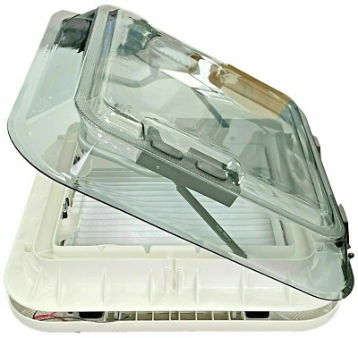 Camper Dachentlüfter Sky Light LED schwarz Kristall Duschluke Wohnwagen Wohnmobil 580x580mm