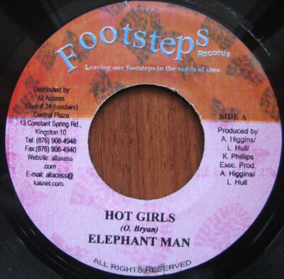 Elephant Man - Hot Girls / Put On The Pressure / VG / 7
