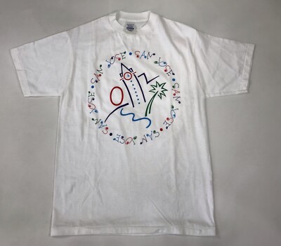 VTG 90s San Jose Destination White American Design Group T Shirt Tee Sz L USA