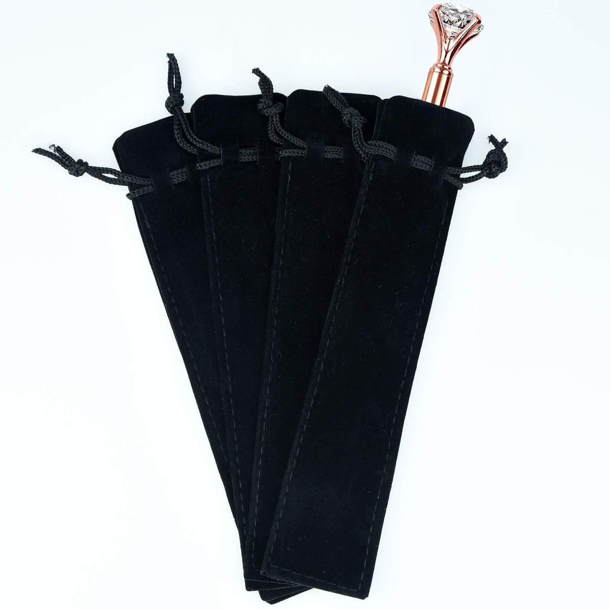 Koceci 36 Pcs Velvet Pen Pouch Black Soft Single Pen Holder - View #6