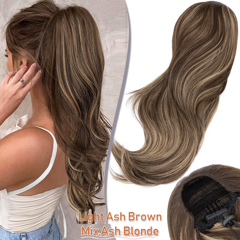 Glatte Pferdeschwanz Haarverlängerung 60 Cm – Clip-Zopf Mit Kämmen & Magischem Band