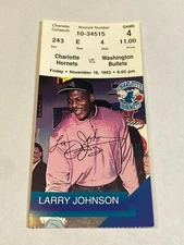 Charlotte Hornets Washington Bullets NBA Ticket Stub #4 11-19-93 Larry Johnson