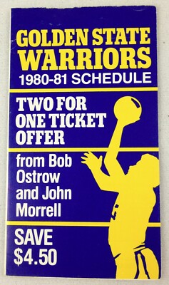 NBA 1980-81 Golden State Warriors Basketball Pocket Schedule - Ostrow & Morrell