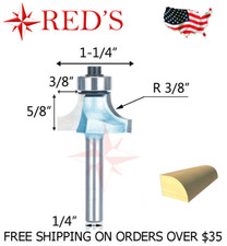 Tideway Carbide IND LC06021204 3/8" Radius Round Over 1/4" shank router bit