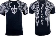 Xtreme Couture Affliction Men's T-Shirt AEROSMITH Black Wings Biker Tattoo MMA