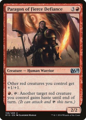 PARAGON OF FIERCE DEFIANCE X 4 N/M- MAGIC 2015 MAGIC THE GATHERING
