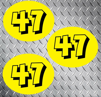Oval Racing Numbers Motorbike Motorcycle Oval Race Numbers including Background x 3 - (YB ...
