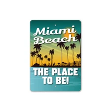 Custom Beach Sunset The Place to Be Metal Sign