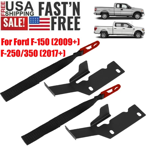 2 Sets Rear Seat Quick Latch Release Kit Black Strap Fit For Ford F150 F250 F350