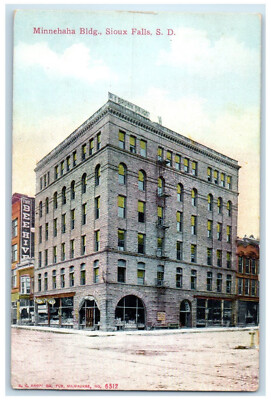 #ad c1910 Minehaha Building Sioux Falls South Dakota SD Antique Posted Postcard $17.13