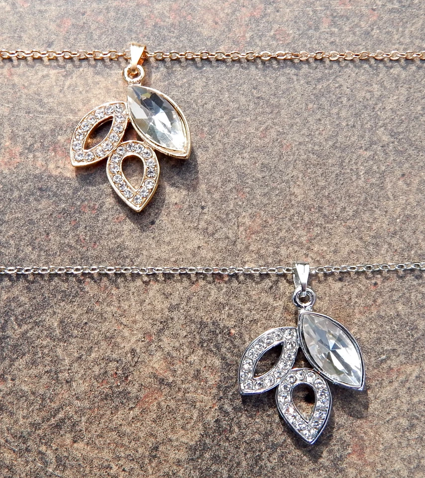 Ella Jonte Halskette mit Anhänger gold oder silber kurze Kette + Strass Anhänger - Bild 2 von 4