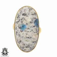 Size 5.5 - Size 7 Adjustable K2 Jasper Afghanite 24K Gold Plated Ring GPR763