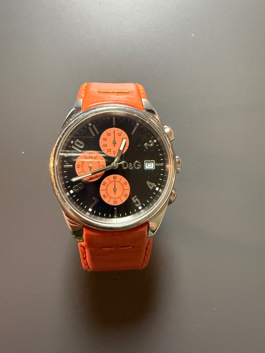 D＆G時計 D&G Watch Orange Limited Chronograph Genuine Leather Handmade | eBay