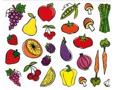Mrs Grossman's Reflections Fruits Vegetables Veggies Scrapbook Stickers 2 Sheets